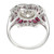 Peter Suchy Diamond Ruby Halo Platinum Engagement Ring