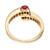 2.11 Carat Ruby Yellow Gold Bypass Style Ring 