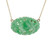 GIA Certified Jadeite Jade Yellow Gold Carved Flower Pendant Necklace