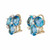 C. Silvera 10.00 Carat Blue Topaz Diamond Yellow Gold Earrings