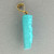 Vintage Untreated Certified Carved Indian Inca Turquoise Face 18k Bail Pendant