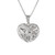 2.00 Carat Diamond Pave Heart Platinum Pendant Necklace 