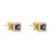 .61 Carat Blue Square Sapphire Diamond Halo Yellow Gold Stud Earrings 