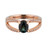 1.23 Carat Blue Green Sapphire Diamond Rose Gold Engagement Ring