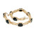 1.30 Carat Diamond Black Oval Onyx  Yellow Gold Link Bracelet