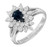 .50 Carat Blue Sapphire Diamond White Gold Halo Ring 