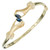 .45 Carat Blue Sapphire Diamond Yellow Gold Bangle Bracelet