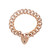 Oval Link Heart Clasp Rose Gold English Link Bracelet 