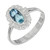 1.00 Carat Aquamarine Diamond Halo White Gold Ring