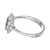 1.00 Carat Aquamarine Diamond Halo White Gold Ring