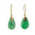 GIA Certified Carved Jadeite Jade Yellow Gold Dangle Earrings