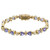 6.60 Carat Blue Triangular Tanzanite Diamond Yellow Gold Bracelet
