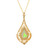 1.44 Carat Opal Yellow Gold Mid-Century Filaree Pendant Necklace