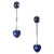 6.00 Carat Amethyst Lapis Lazuli Diamond White Gold Dangle Drop Earrings