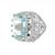 Featherstone 6.64 Carat Rectangular Aqua Diamond Platinum Cocktail Ring