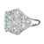 Featherstone 6.64 Carat Rectangular Aqua Diamond Platinum Cocktail Ring