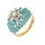 .10 Carat Diamond Two Tone Gold Enamel Dome Cluster Cocktail Ring
