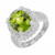 4.20 Carat Oval Peridot Diamond Halo White Gold Cocktail Ring