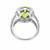 4.20 Carat Oval Peridot Diamond Halo White Gold Cocktail Ring