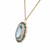 Oval 11.35 Carat Aqua Pearl Halo Enamel Gold Art Deco Brooch Pendant Necklace