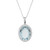6.09 Carat Oval Aquamarine Diamond Halo Pendant Necklace