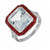 10.35 Carat Rectangle Aquamarine Ruby Diamond Platinum Engagement Ring