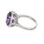 6.46 Carat Round Amethyst Diamond Halo White Gold Cocktail Ring