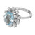 1.50 Carat Oval Aquamarine Diamond Halo Gold Engagement Ring