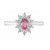 Peter Suchy .62 Carat Oval Pink Sapphire Diamond Halo Gold Engagement Ring