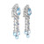 5.00 Carat Blue Topaz Diamond Sapphire White Gold Dangle Earrings