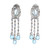 5.00 Carat Blue Topaz Diamond Sapphire White Gold Dangle Earrings