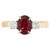 GIA Certified 1.30 Carat Oval Ruby Diamond Two Tone Gold Engagement Ring