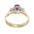 GIA Certified 1.30 Carat Oval Ruby Diamond Two Tone Gold Engagement Ring