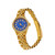 Ladies Rolex 18k Yellow Gold Datejust Custom Color Blue Dial Diamond Bezel 6517