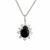 .50 Carat Pear Sapphire Round Diamond Halo 18k White Gold Pendant Necklace