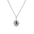 .50 Carat Pear Sapphire Round Diamond Halo 18k White Gold Pendant Necklace