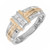.27 Carat Diamond Two Tone Gold Mens Double "T" Ring