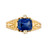 GIA Certified 1.57 Carat Blue Octagonal Sapphire Diamond Gold Engagement Ring