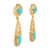 GIA Certificate 2.60 Turquoise Yellow Gold Dangle Earrings
