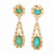 GIA Certificate 2.60 Turquoise Yellow Gold Dangle Earrings