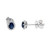 Peter Suchy .37 Carat Blue Sapphire Diamond White Gold Halo Earrings