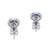 Peter Suchy .71 Carat Blue Sapphire Diamond White Gold Halo Earrings