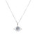 .24 Carat Sapphire Diamond White Gold Evil Eye Pendant Necklace