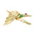 Ruby Diamond Emerald Yellow Gold Goose Brooch