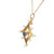 GIA Certified .25 Carat Yogo Gulch Montana Sapphire Pearl Yellow Gold Pendant Necklace
