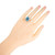 7.00 Carat London Blue Cushion Topaz Diamond White Gold Ring