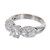 Estate Transitional Cut .81ct Diamond 18k White Gold Pave Engagement Ring