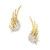 1.30 Carat Round Diamond Platinum Yellow Gold Lever Back Wing Earrings