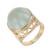 16.00 Carat Round Cabochon Aquamarine Yellow Gold Ring