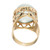 16.00 Carat Round Cabochon Aquamarine Yellow Gold Ring